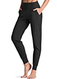 Wjustforu Joggers for Women High Waist Active Sweatpants, Women's Lounge Sweatpant with Pockets (Medium, Black)
