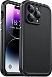 SPIDERCASE Designed for iPhone 14 Pro Max Case, with Built-in Tempered Glass Screen & Camera Lens Protector [12FT Military Dropproof Shockproof][Dustproof] Case for iPhone 14 Pro Max 6.7 inch (Black)