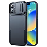 Simtect Designed for iPhone 14 Pro Max Case with Sliding Camera Cover, Shockproof & Military-Grade Protective Silicone Phone Case for iPhone 14 Pro Max 6.7 inch - Black