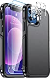 Temdan Heavy Shockproof for iPhone 12 Case & iPhone 12 Pro Case, with [2 Pcs Tempered Glass Screen Protector+2 Pcs Camera Lens Protector][Drop proof][Tough Rugged Full-Body Protection]