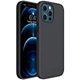 Miracase Compatible with iPhone 12 Pro Max Case 6.7 inch [Soft Anti-Scratch Microfiber Lining], Liquid Silicone Case Gel Rubber Full Body Protection Shockproof Drop Protection Case(Black)