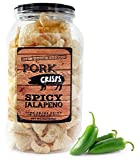 Keto-Friendly Jalapeo Chili Pork Rinds (Jalapeo Flavor, 8 Ounces); Hint of Spice Pork Crisps Fried in Coconut Oil, Zero Carb Snack