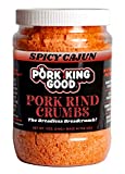 Pork King Good Spicy Cajun Low Carb Keto Diet Pork Rind Breadcrumbs!Perfect For Ketogenic, Paleo, Gluten-Free, Sugar Free and Bariatric Diets (Original) (Cajun, 12 Oz Jar)