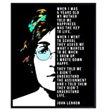 John Lennon Quote Wall Decor Print - Funny Inspirational 8x10 Home Art for Bedroom, Living Room, Office, Apartment - Unique Gift for Beatles, 60s, 70s Music Fans