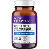 Melatonin & Ginger Sleep Supplement, New Chapter Sleep Aid, Restful Sleep and Pain Relief, Gluten Free and Non-GMO, 30 Vegetarian Capsules