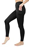 90 Degree By Reflex High Waist Fleece Lined Leggings with Side Pocket - Yoga Pants - Black with Pocket - Small