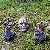 Witcrskm Halloween Decorations Outdoor Zombie Decor, Horribly Zombie Face and Arm Lawn StakesHalloween Outdoor Decorations for Spooky Lawn Yard Graveyard Ground, Haunted House, Coffin Party