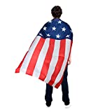 American Flag Costume Cape USA Patriotic Flag Cloak for Adult Men Women Boys Girls (13 stars)