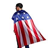 American Flag Cloak Costume Wearable USA National Flag Cape