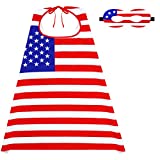 American Flag Costume for Kids USA Flag Cape and Mask for Boys Girls Independence Party Dress Up Favors Sports Events