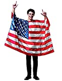 USA American Flag Cape Cloak Costume, Wearable Flag with Sleeves Classic Flag, 2 Differents Wearing Methods by DomeStar