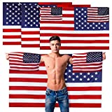 4 Pcs American Flag Cape USA Patriotic Cloak Costume Wearable USA Flag with Sleeves for Men Women Adults Parties July Independence Decoration