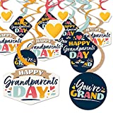 Big Dot of Happiness Happy Grandparents Day - Grandma & Grandpa Party Hanging Decor - Party Decoration Swirls - Set of 40