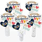 Big Dot of Happiness Happy Grandparents Day - Grandma & Grandpa Party Centerpiece Sticks - Table Toppers - Set of 15