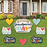 Big Dot of Happiness Happy Grandparents Day - Yard Sign and Outdoor Lawn Decorations - Grandma & Grandpa Party Yard Signs - Set of 8
