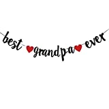 Kunggo Best Grandpa Ever Banner,Fathers Day Party Supplies Celebration Gift,Grandpas Birthday Party Supplies Family Photo Props.