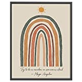 Maya Angelou Quote Rainbow Decor - Inspirational Watercolor Wall Art - Boho Minimalist Decor - Motivational Encouragement Gifts for Women, Girls, Teens, Best Friend, Bff, 11x14inch Unframed