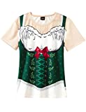 Funny World Women's Bavarian Oktoberfest Costume T-Shirts, Large, Green