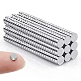 FINDMAG 100 Pack 5 x 2 mm Small Magnets Mini Magnets, Small Round Neodymium Magnet Fridge Magnets, Magnets for Whiteboard, Refrigerator Magnets, DIY Magnets Perfect for Home, School, Office