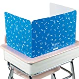 Really Good Stuff - 163200BL Standard Privacy Shields for Student Desks  Set of 12 - Matte - Study Carrel Reduces Distractions - Keep Eyes from Wandering During Tests, Blue with School Supplies Pattern