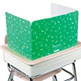 Really Good Stuff Standard Privacy Shields for Student Desks  Set of 12 - Matte - Study Carrel Reduces Distractions - Keep Eyes From Wandering During Tests , Green With School Supplies Pattern