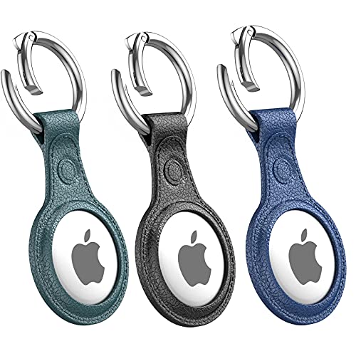 [3 Pack] Cnarery Air Tag Keychain for Apple Airtags Holder, Tracker Cover with Air Tag Holder, Airtag Key Ring Compatible with AirTag 2021, TPU Airtags Case