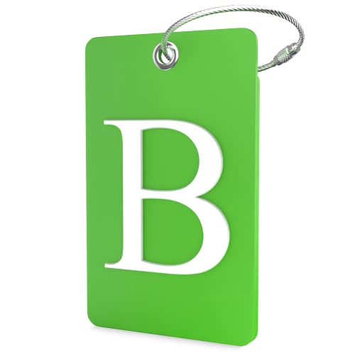 Luggage Tag Initial  Fully Bendable Tag w/ Stainless Steel Loop (Letter B)