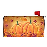 Fall Mailbox Cover Pumpkin Leaf Thanksgiving Boxes Autumn Standard Size 18" X 21" Mailbox Wraps Post Letter Box Cover Garden Decorations Outdoor