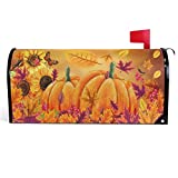 Wamika Fall Pumpkins Mailbox Covers Magnetic Thanksgiving Mailbox Cover Autumn Sunflowers Mailbox Wraps Maple Leaf Post Letter Box Cover Garden Decorations Outdoor Standard Size 18" X 21"