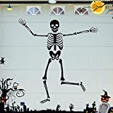 Halloween 57 Inches Skeleton Garage Door Magnets Skeleton Magnetic Sticker Decor Large DIY Garage Magnets Reusable Refrigerator Decal Waterproof Magnet Sticker for Halloween Garage Decor (Black)