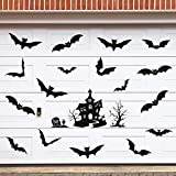 Fiada 21 Pcs Halloween Garage Door Decorations Magnets Halloween Bats Magnetic Holiday Magnets Halloween Door Decorations for Outdoor Party Car Haunted House Tree Grave Locker Sticker Decor