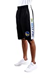 Ultra Game NBA Golden State Warriors Mens Mesh Basketball Shorts, Black, Large