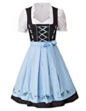 JASAMBAC Women German Dirndl Dress Clothing Oktoberfest Serving Apron Size L Color Blue