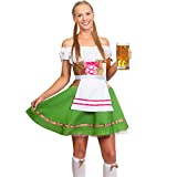 Skeleteen Oktoberfest Beer Girl Costumes - German Bavarian Traditional Womens Oktober Fest Dirndl Dress - Large