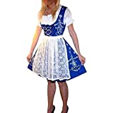 3-Pcs Short Women's Dirndl German Waitress Embroidered Oktoberfest Dress 42 12