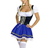 Beshion Women's Halloween Oktoberfest Dress Dirndl Traditional Bavarian Beer Carnival Costumes Cosplay Stage Maid Costum