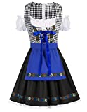 Kate Kasin Women's Beer Babe Oktoberfest Costume 2 Piece Off Shoulder Traditional Dirndl Dress Royal Blue L