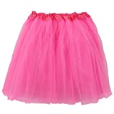 So Sydney Adult Size 3-Layer Tutu Skirt - Princess Costume Ballet Party Warrior Dash/Run (Neon Pink),One Size