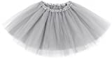 Simplicity Women's Ballet Warrior 5K 10K Fun Dash Run Tutu Skirt, Sliver Grey