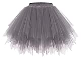 Bridesmay Adult Tutu Skirts for Women Halloween Cosplay Party Ballet Dance Skirts Multi-Layer Frilly Dark Grey XL