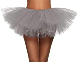 Simplicity Plus Size Tutu Skirts Women's Classic 5K, 10K Run 5 Layered Tulle Tutu Skirt, Sliver Grey