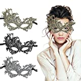 TreatMe Masquerade Mask - Women Venetian Mask Pretty Elegant Lady Lace Masquerade Halloween Mardi Gras Party