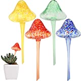 Peohud 4 Pack Large Plant Watering Bulbs, 12 Inch Automatic Glass Mushroom Watering Globe, Decorative Self Watering Spikes Plant Waterer for Indoor and Outdoor Plants Garden Patio