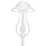 ROBTLE Self Watering Globes, Mushroom Shape Plant Waterer Water Feeder Hand Blown Transparent Mini Durable Glass Aqua Bulbs Plants Flowers Automatic Water Feeder for Indoor Outdoor, Clear