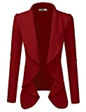 DOUBLJU Women's Classic Draped Open Front Lightweight Blazer with Plus Size