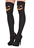 Pumpkin Over The Knee Socks - Adult Size, Black/Orange - 2 Pcs.