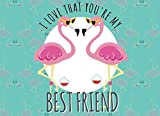 I Love That You're My Best Friend: Prompted Book with Blank Lines to Write the Reasons Why You Love Your Best Friend, Funny Wine Drinking Flamingo Cover