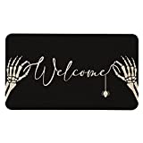 Halloween Door Mat 30 X 17 Inch Halloween Skull Doormat Indoor Outdoor Entrance Floor Mat Non Slip Halloween Decor Rubber Welcome Mats