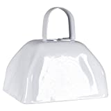 Metal Cowbells with Handles 3 inch Novelty Noise Maker - 12 Pack (White)