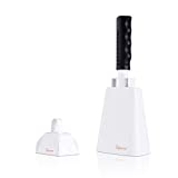 Cowbell with Handle 10 Inch - Cow Bells Noise Makers White Cowbells for Sporting Events Football Games Loud Cheering, Large and Small Metal Cow Bell for School Chimes Percussion Musical Instruments